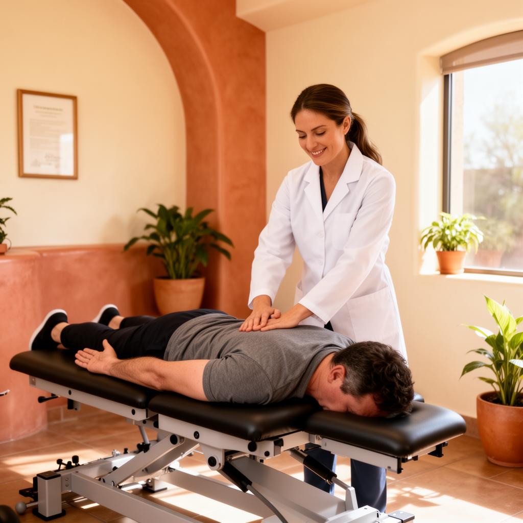 Licensed chiropractor performing a spinal adjustment on a patient at Coleman Chiropractic in San Ramon.